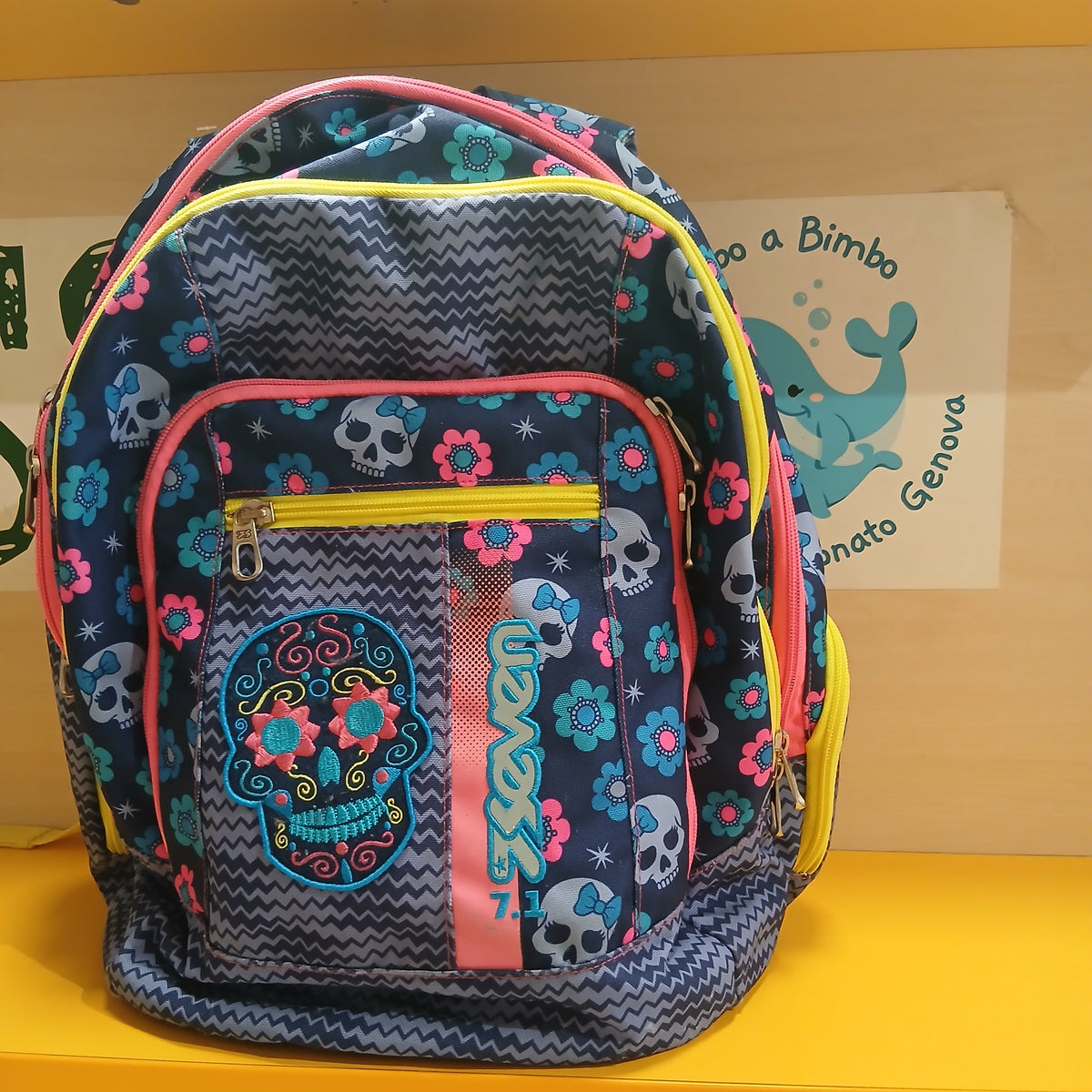 Zaino Seven Blu Fuxia Teschi
