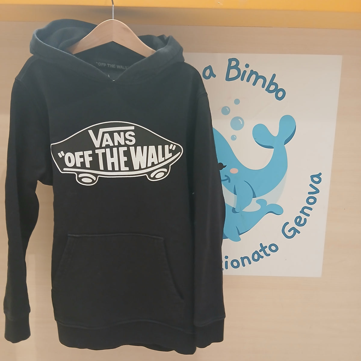 Felpa Nera Scritta Vans 9a