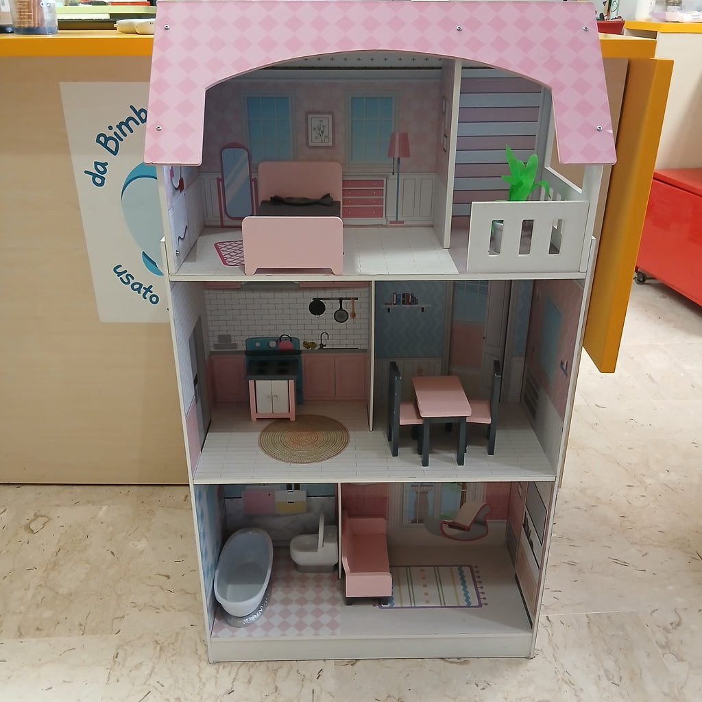 Gioco Casa E Cucina Con Accessori Grigia Rosa