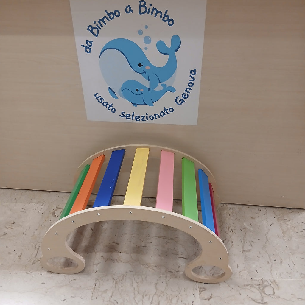 Gioco Dondolo Legno Arcobaleno Montessori