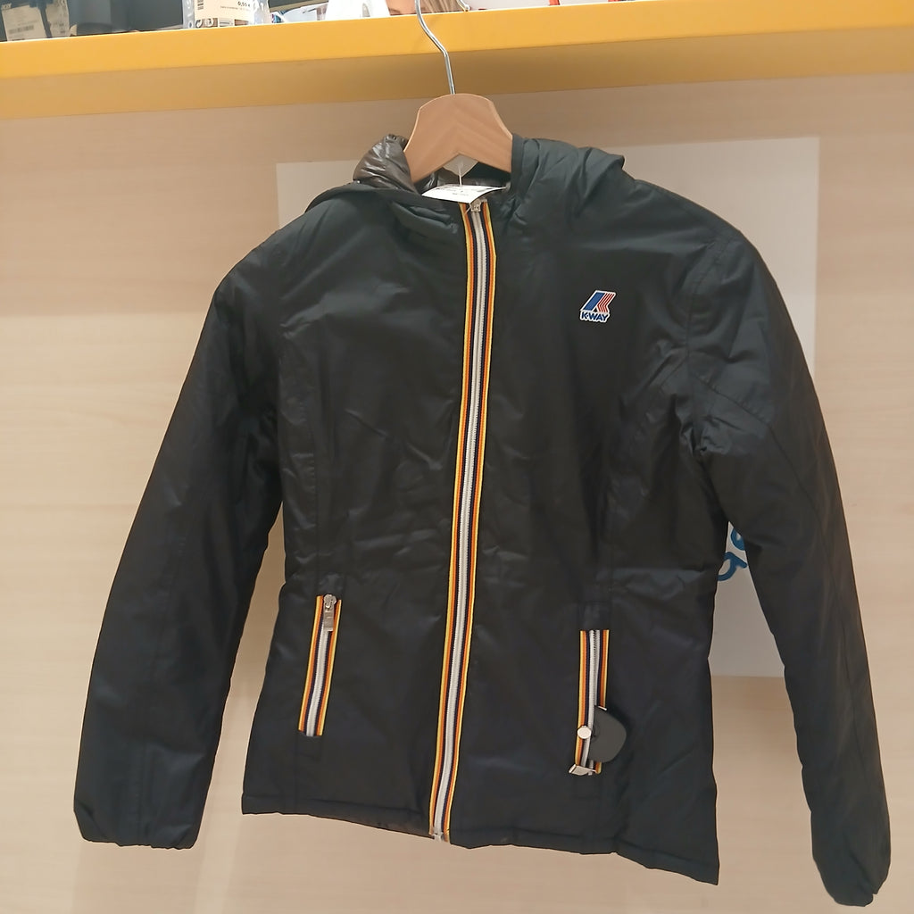 Piumino K-way Nero Grigio Double Face 12a