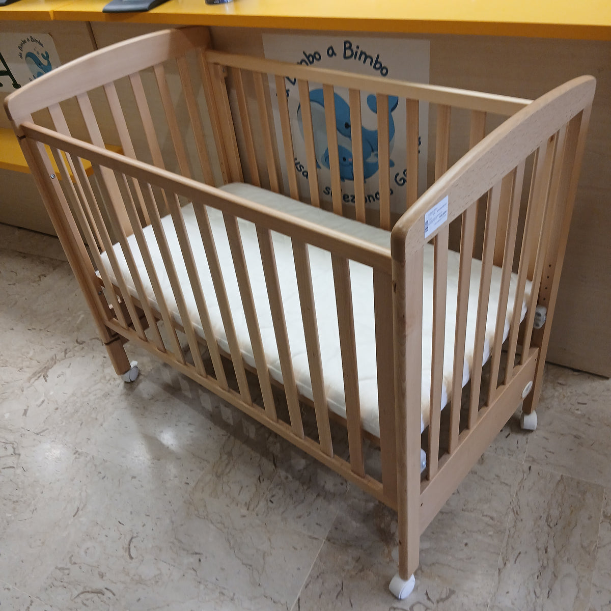 Lettino Faggio Cuoricini Con Materasso 105*55