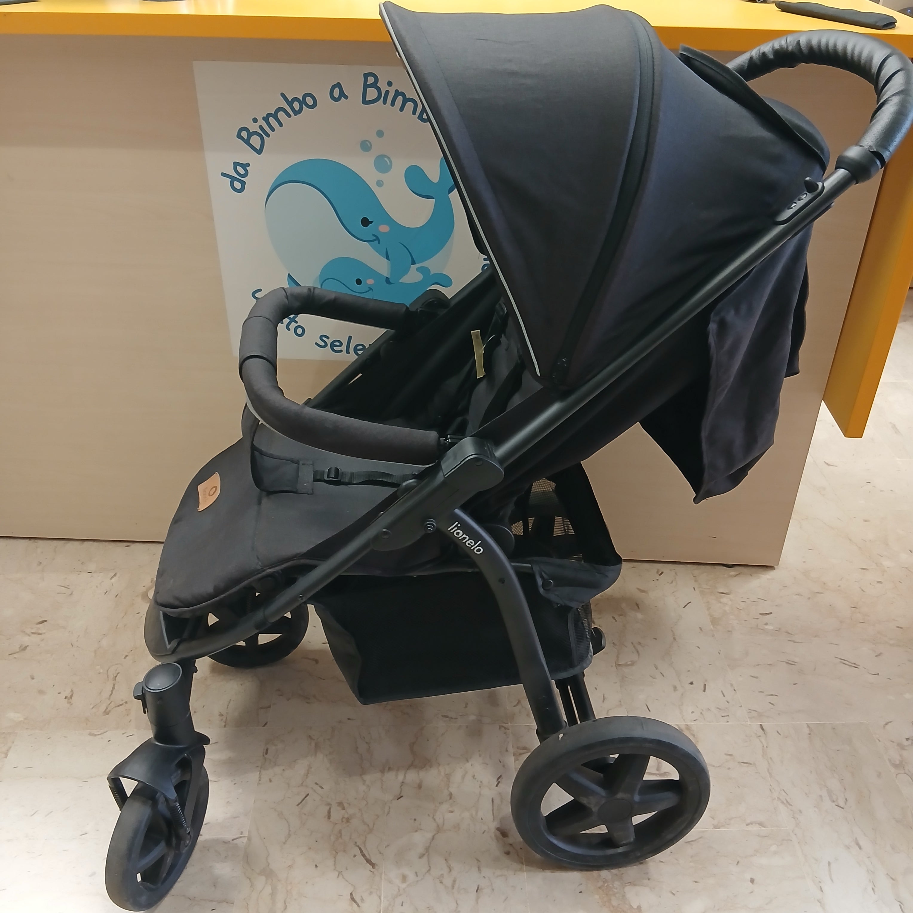 Passeggino Lionelo Nero Ruote Grandi