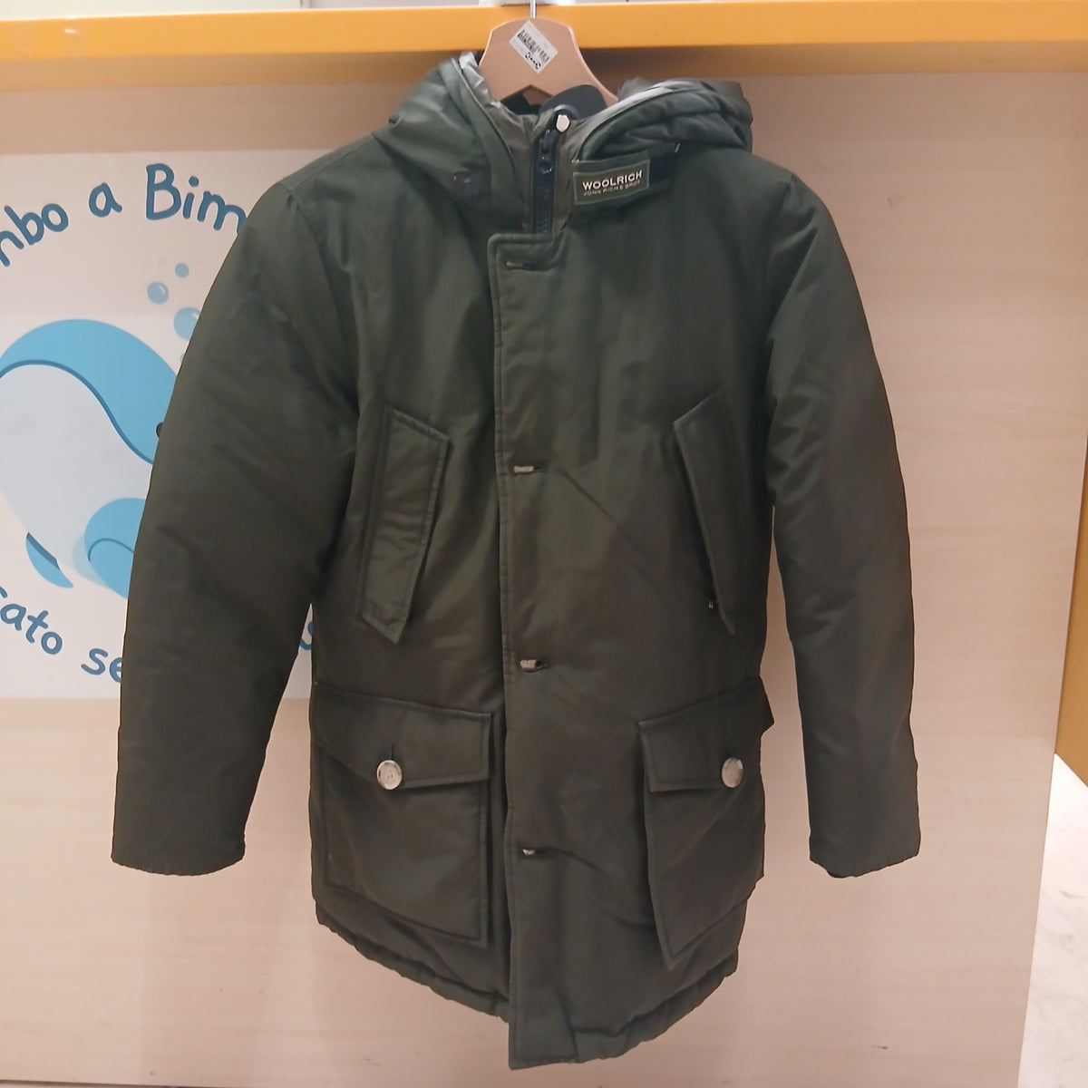 Piumino Woolrich 10a Verdone Segni Tasca