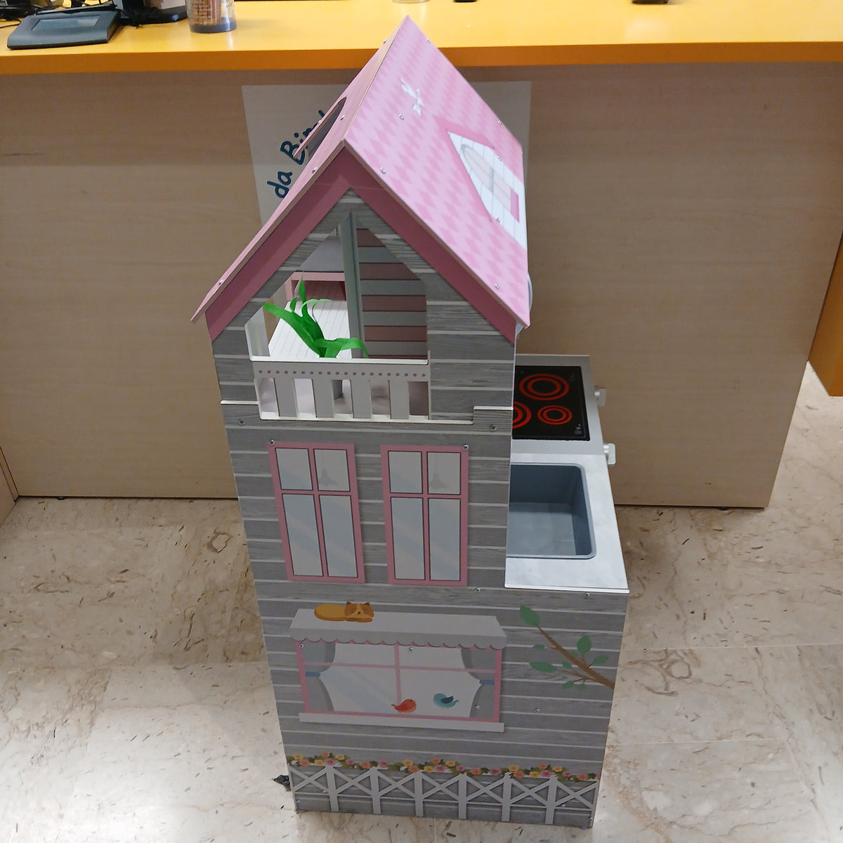 Gioco Casa E Cucina Con Accessori Grigia Rosa