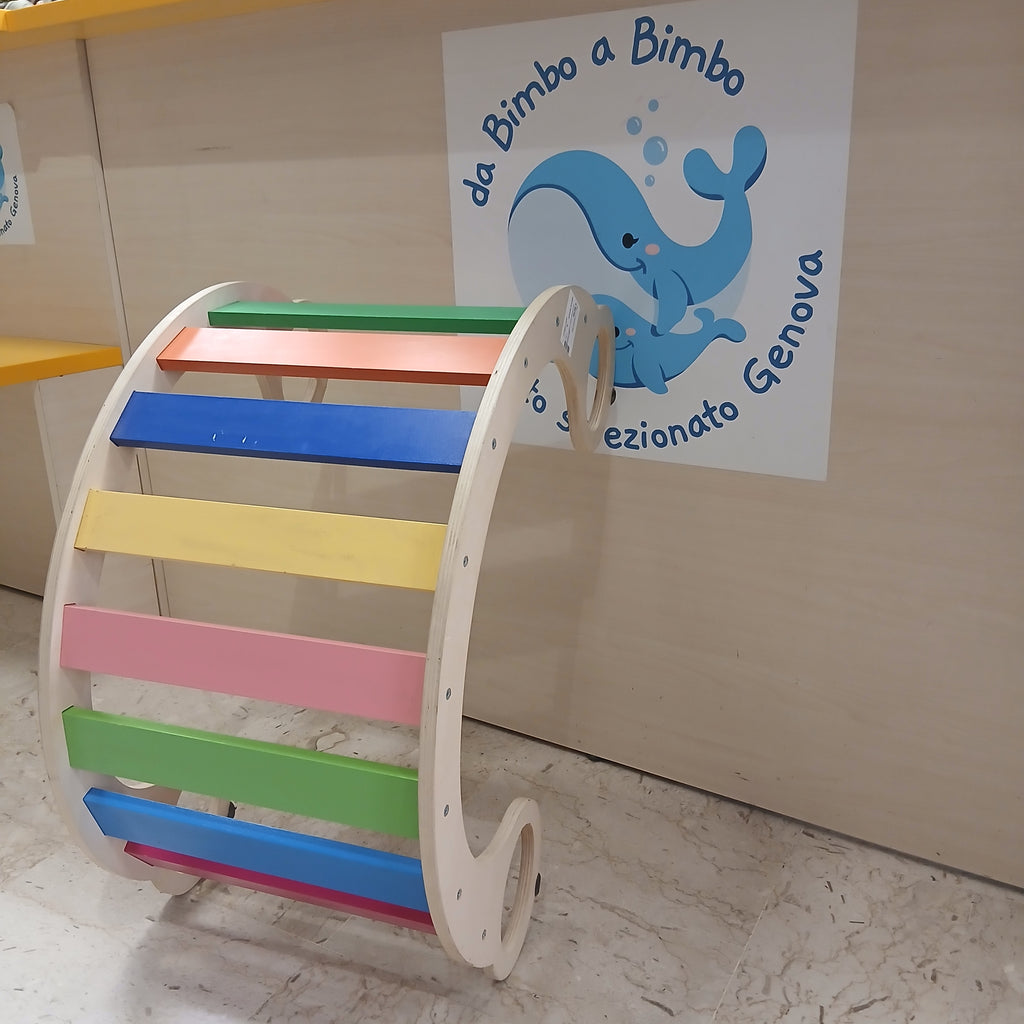 Gioco Dondolo Legno Arcobaleno Montessori