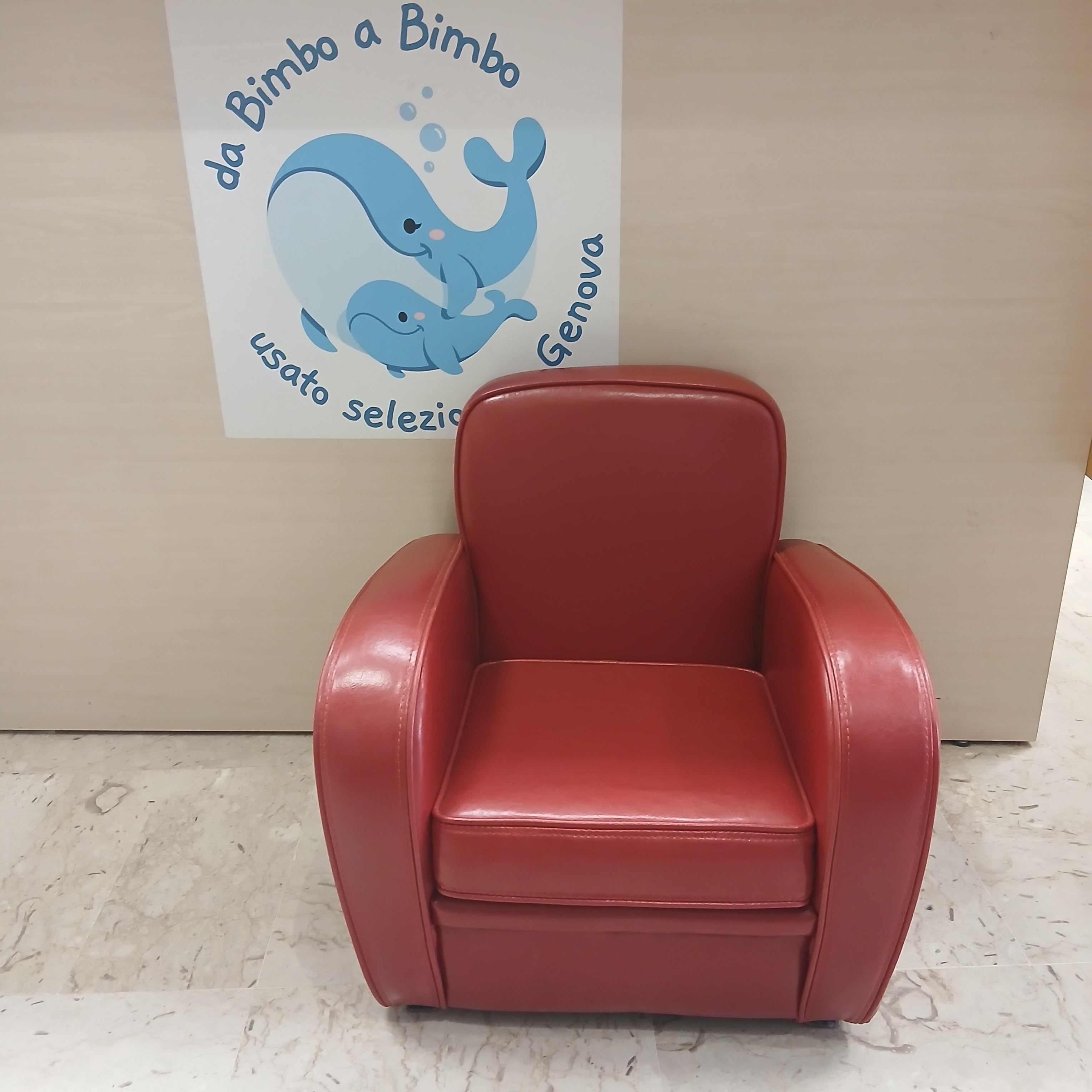 Poltroncina Ecopelle Rossa