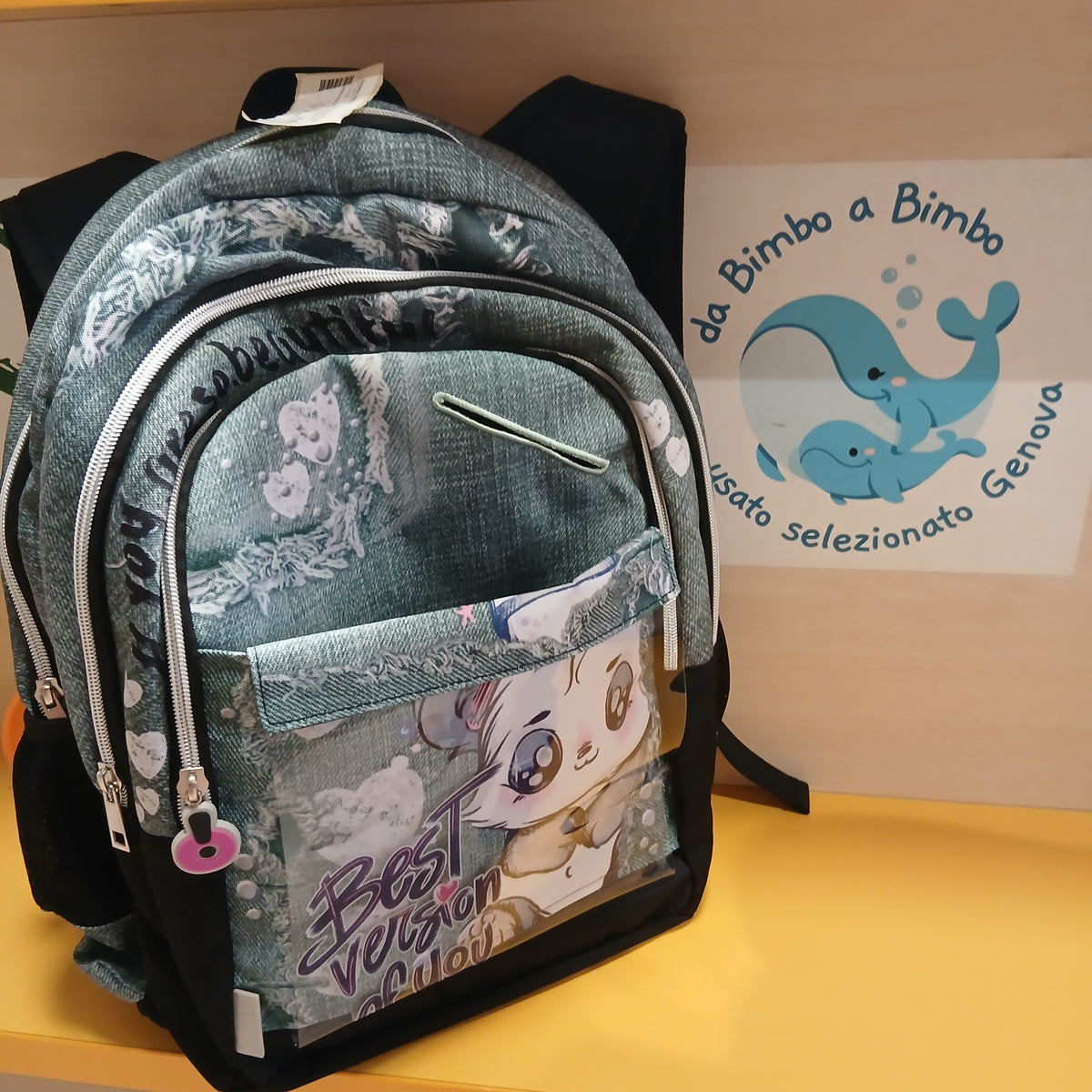 Zaino Scuola New Verde Nero Dis