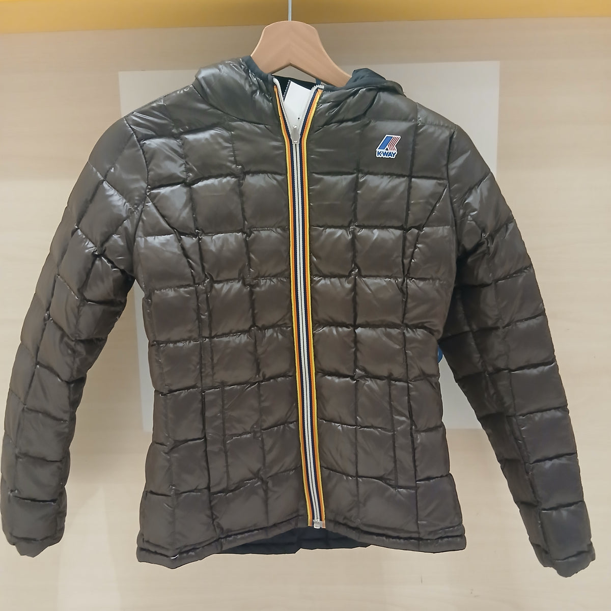 Piumino K-way Nero Grigio Double Face 12a