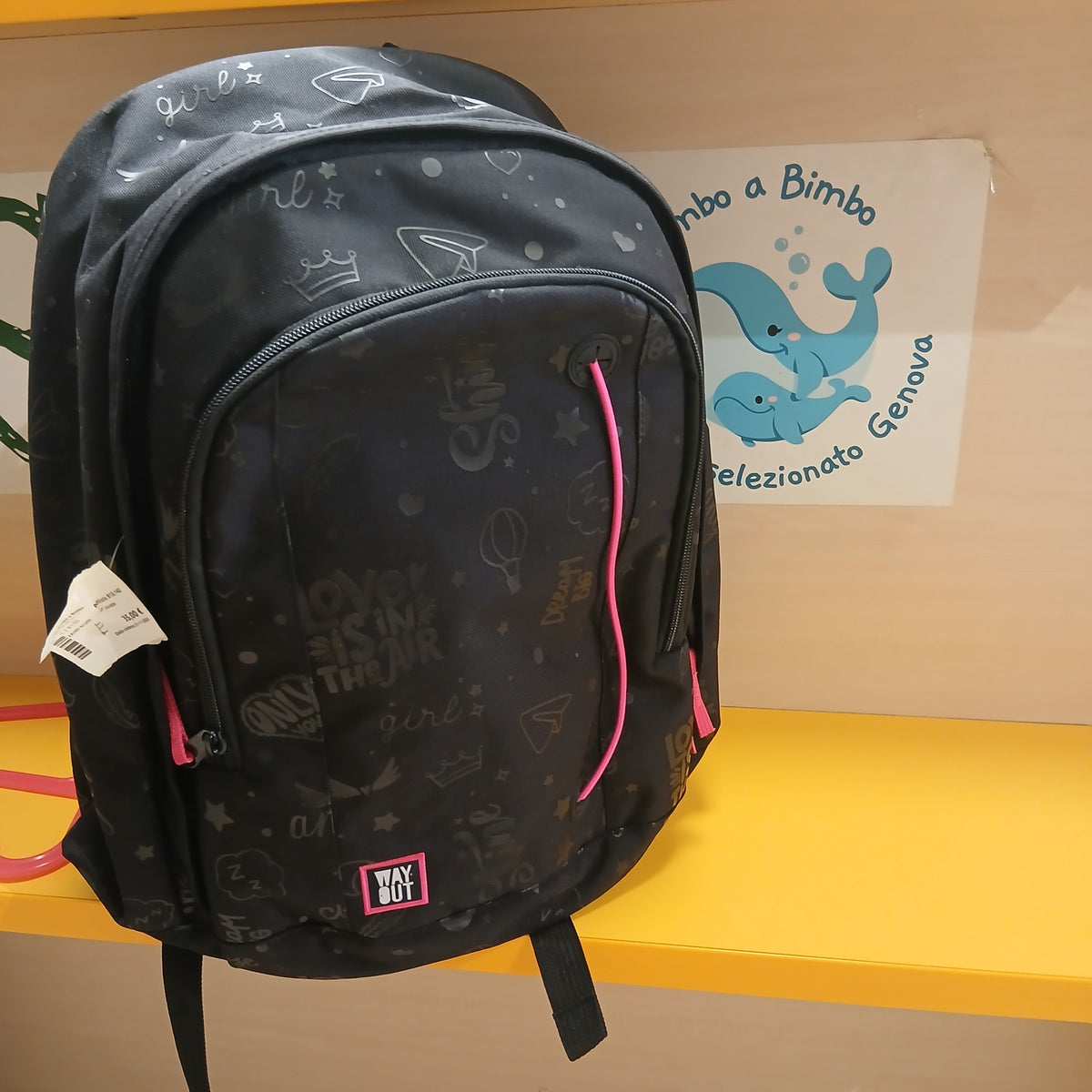 Zaino Scuola Nero Fuxia New