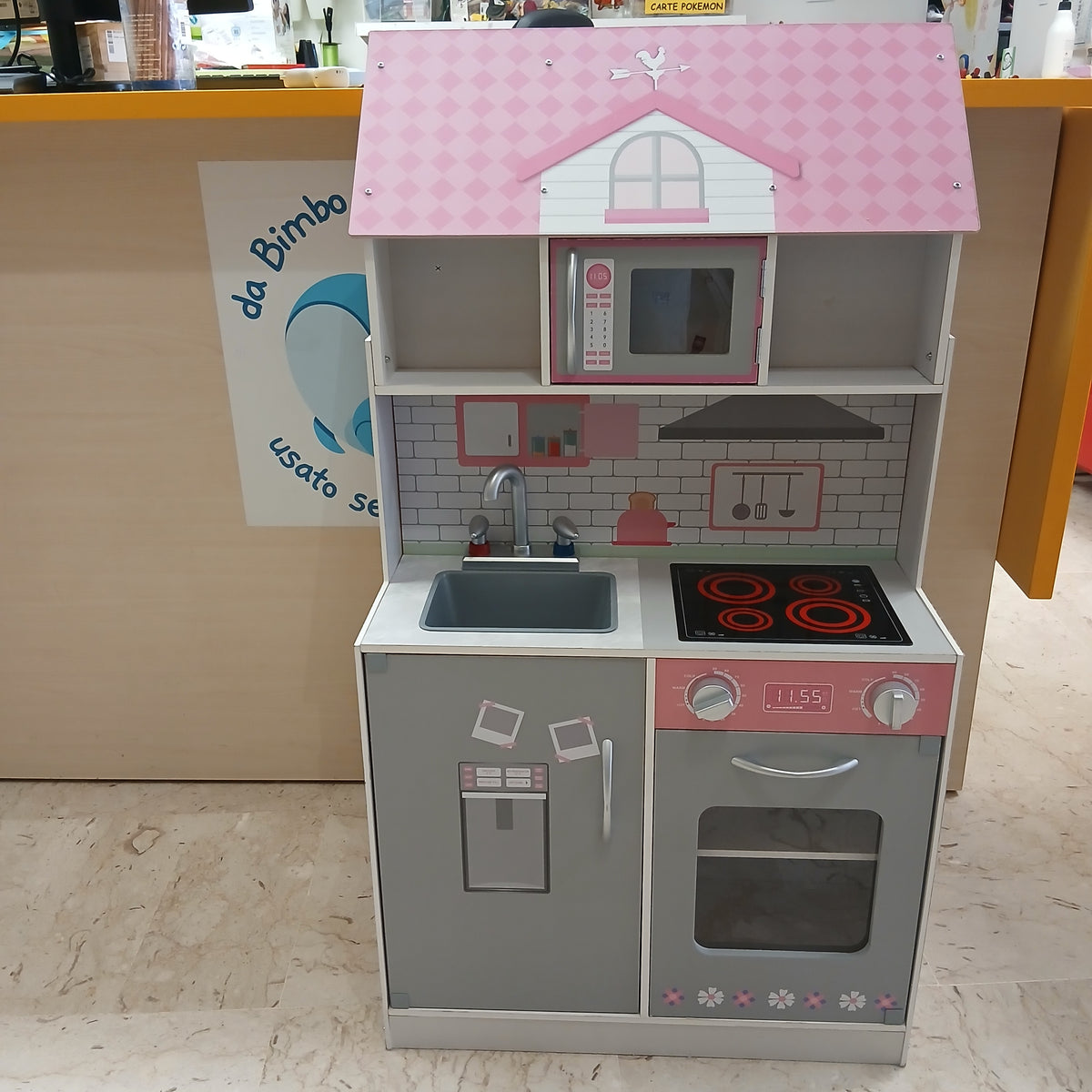 Gioco Casa E Cucina Con Accessori Grigia Rosa