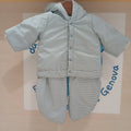 Completo 6m P.bateau Imbottito Impermeabile Righe Bia Verde