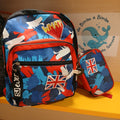 Zaino Scuola Ross Nero Azz C\astuccio