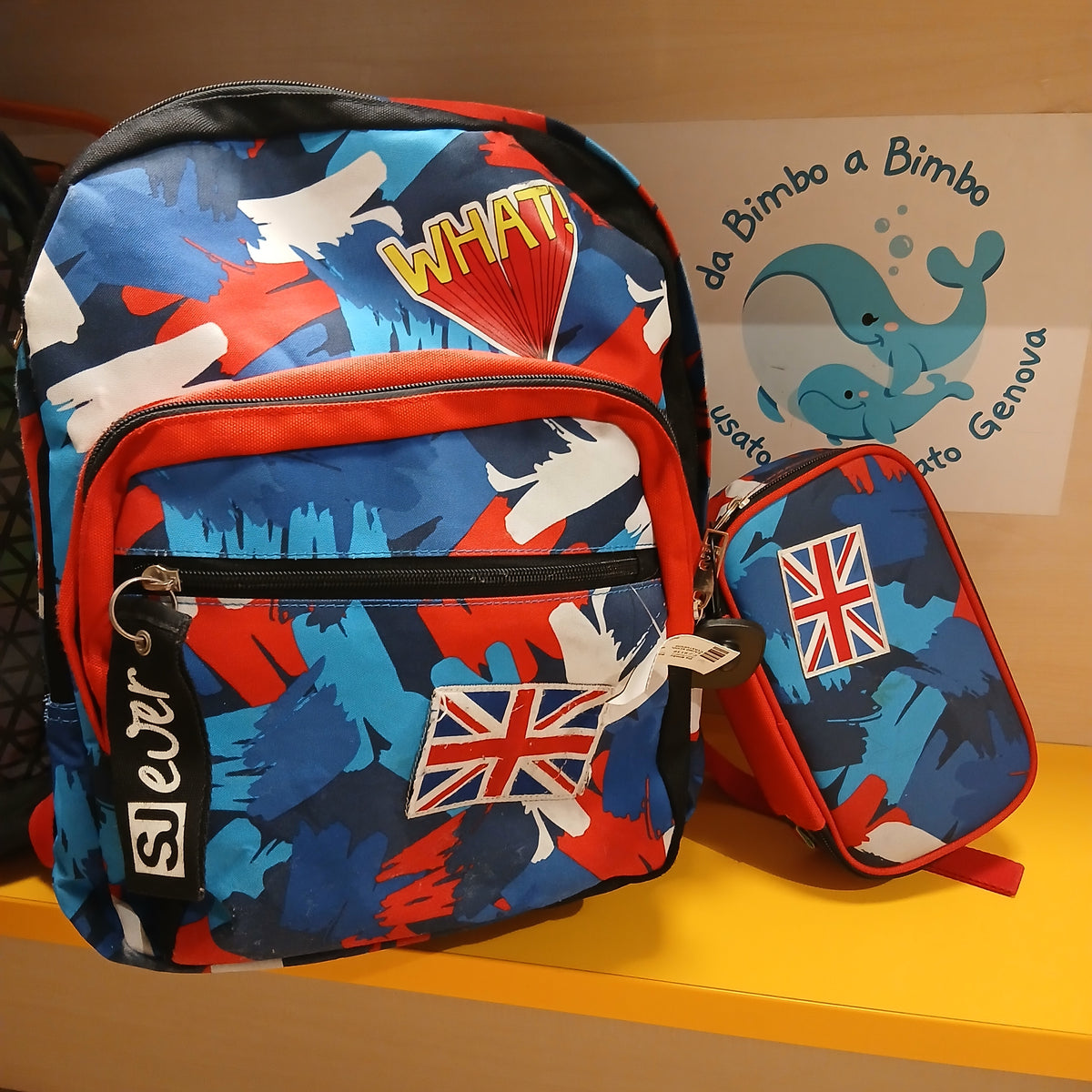 Zaino Scuola Ross Nero Azz C\astuccio